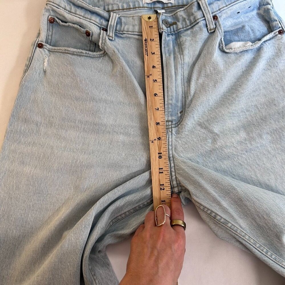 Abercrombie & Fitch The 90s Straight Ultra High Rise Carpenter Jeans Blue 32/14 - Picture 4 of 6